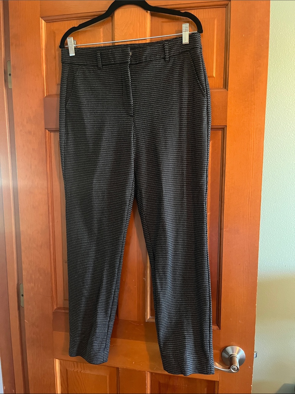 White House Black Market Black & White Micro-Check Dress Pants